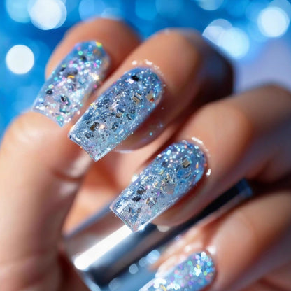 Artificial nails with glitter and glamorous effect Acalora