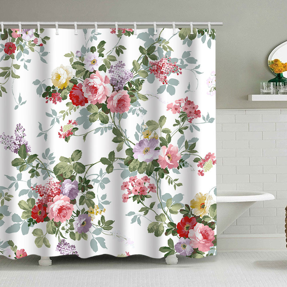 Floral Print Shower Curtain