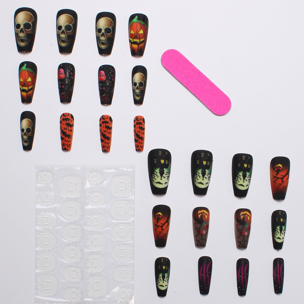Acrylic nail set with creepy Halloween motif Acalora