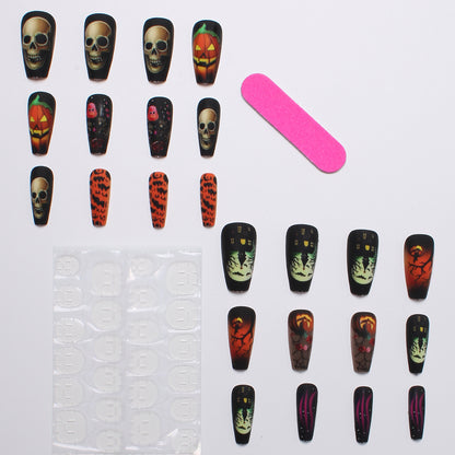 Acrylic nail set with creepy Halloween motif Acalora