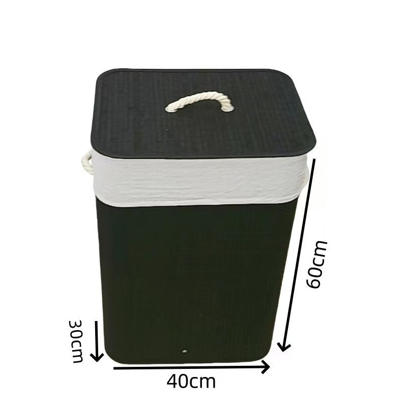 High-quality bamboo laundry container with lid Acalora