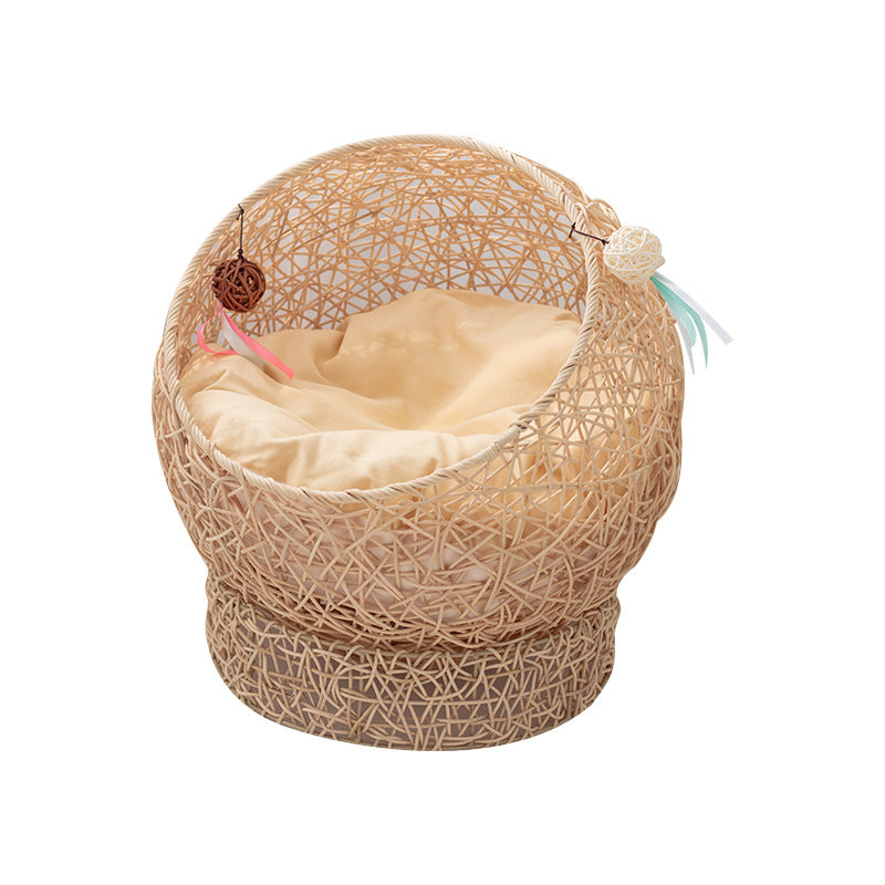 Modern Whimsical Woven Pet Bed Acalora