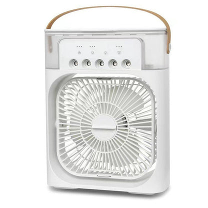 Unisex nano portable air cooler and fan with water tank and mist function as well as leather carrying handle Brehn