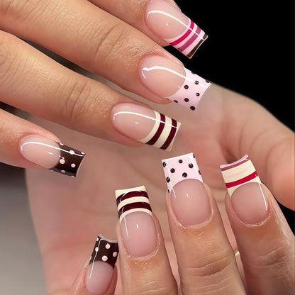 Decorative Long Press-On Nail Art Tips Acalora