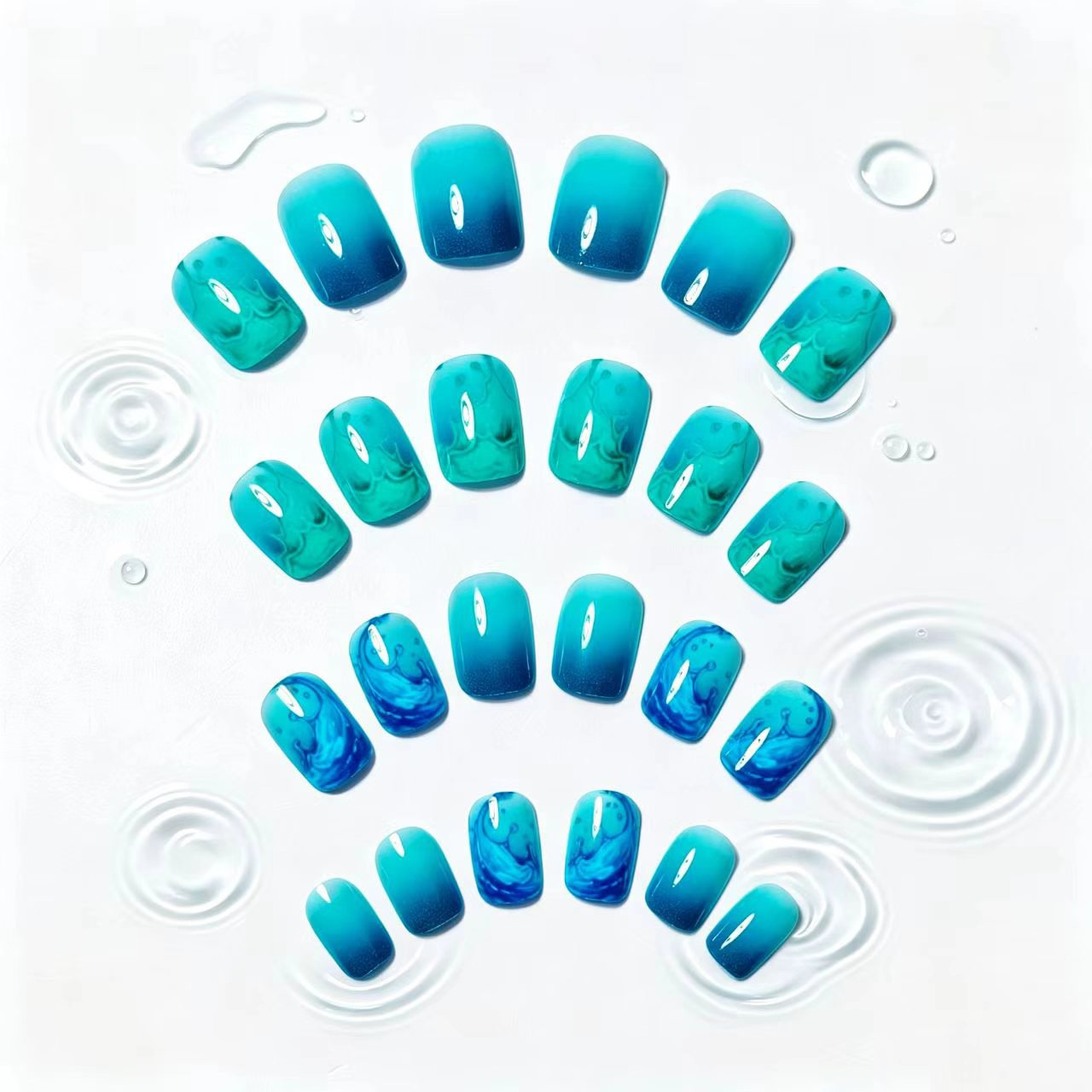 Artistic Wave-Inspired Nail Art Acalora