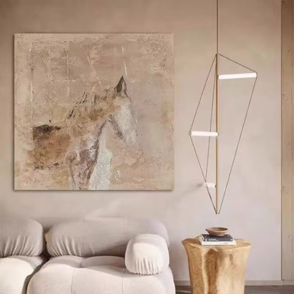 Horse-Themed Abstract Canvas Artwork