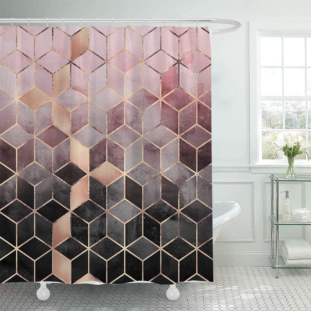 Textured Mosaic Pattern Shower Curtain