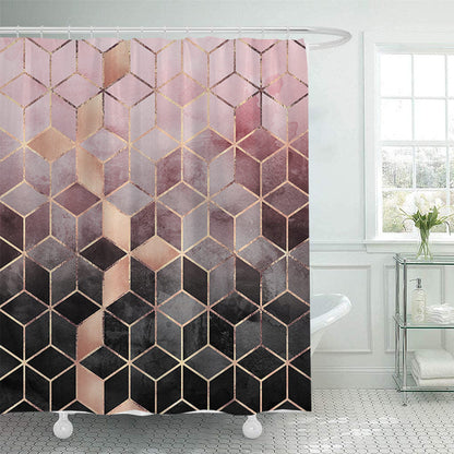 Textured Mosaic Pattern Shower Curtain