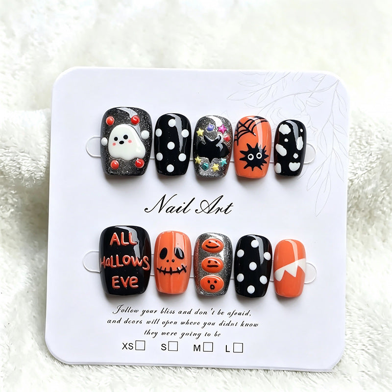 Festive Halloween-Themed Press-On Nail Set Acalora