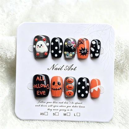 Festive Halloween-Themed Press-On Nail Set Acalora