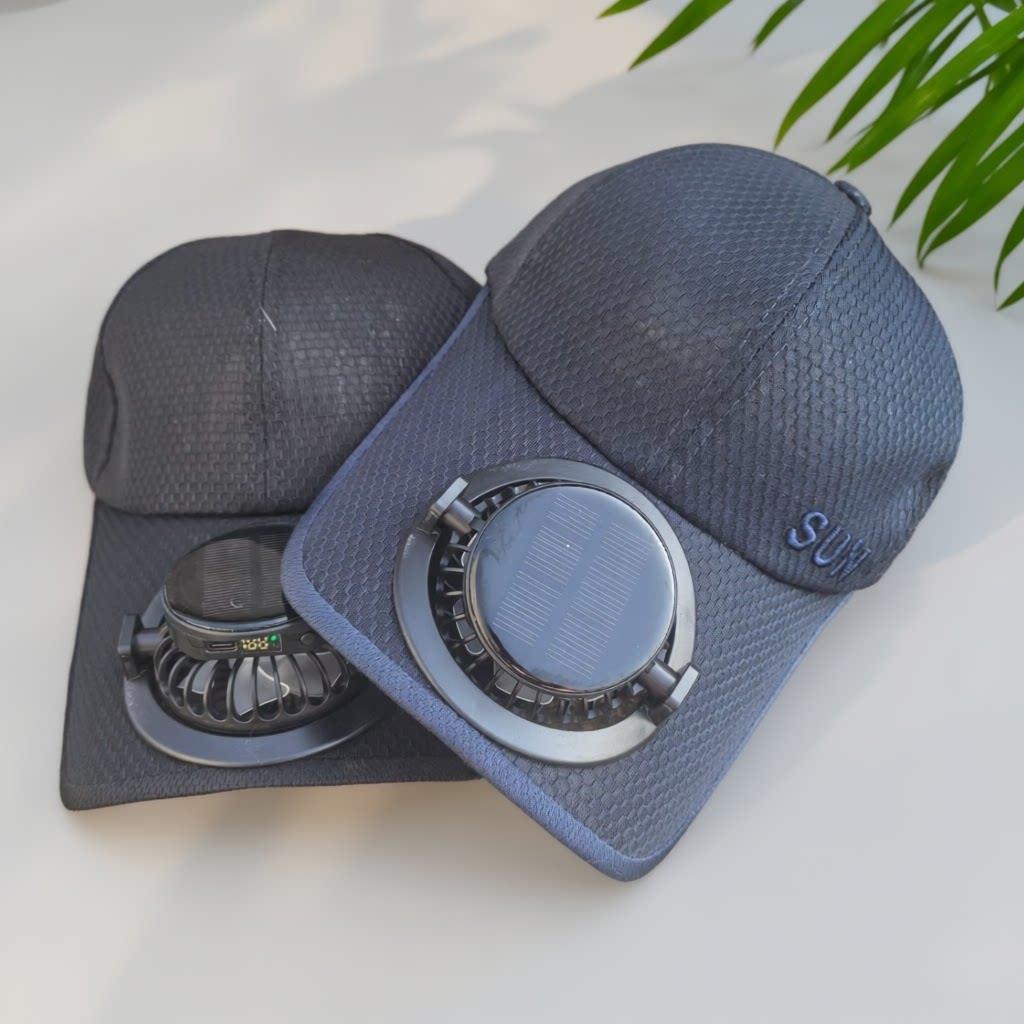 Ventilated baseball cap with detachable rechargeable fan Bowlift