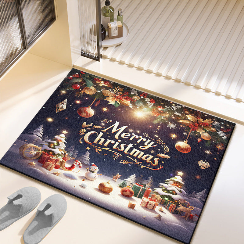 Festive Christmas-Themed Bath Mat