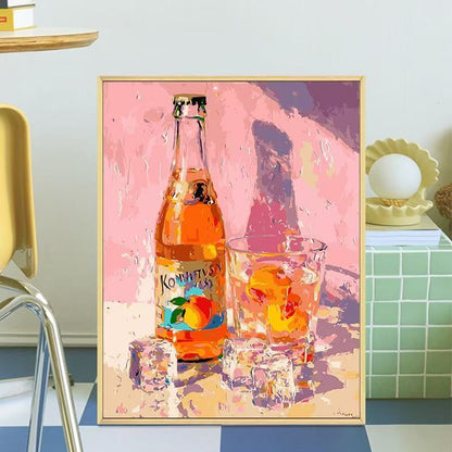 Retro-Inspired Beverage Bottle Canvas Art
