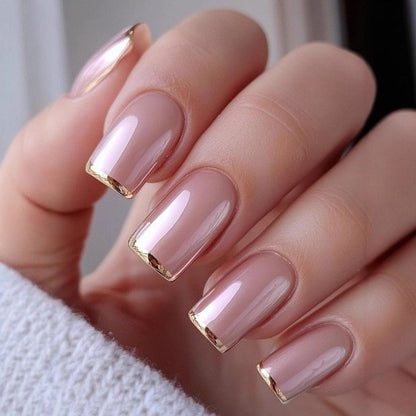 Artificial nails in elegant French tip design Acalora