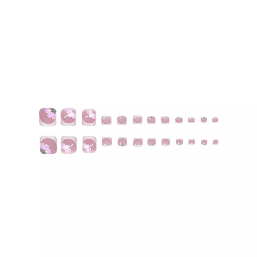 Floral 3D Press-On Nail and Toe Set Acalora