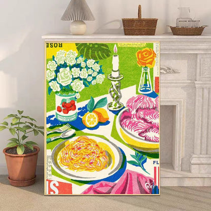 Retro-Inspired Still Life Canvas Art Print