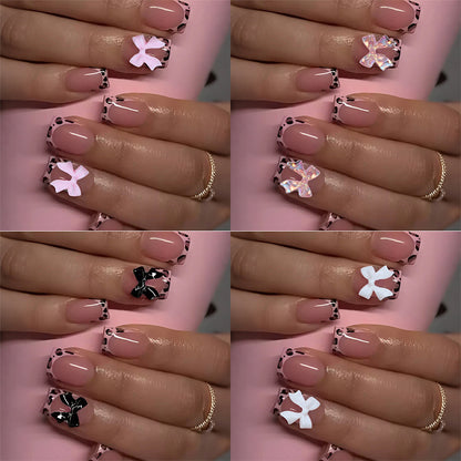 Decorative Press-On Nail Art Set with Unique Embellishments Acalora