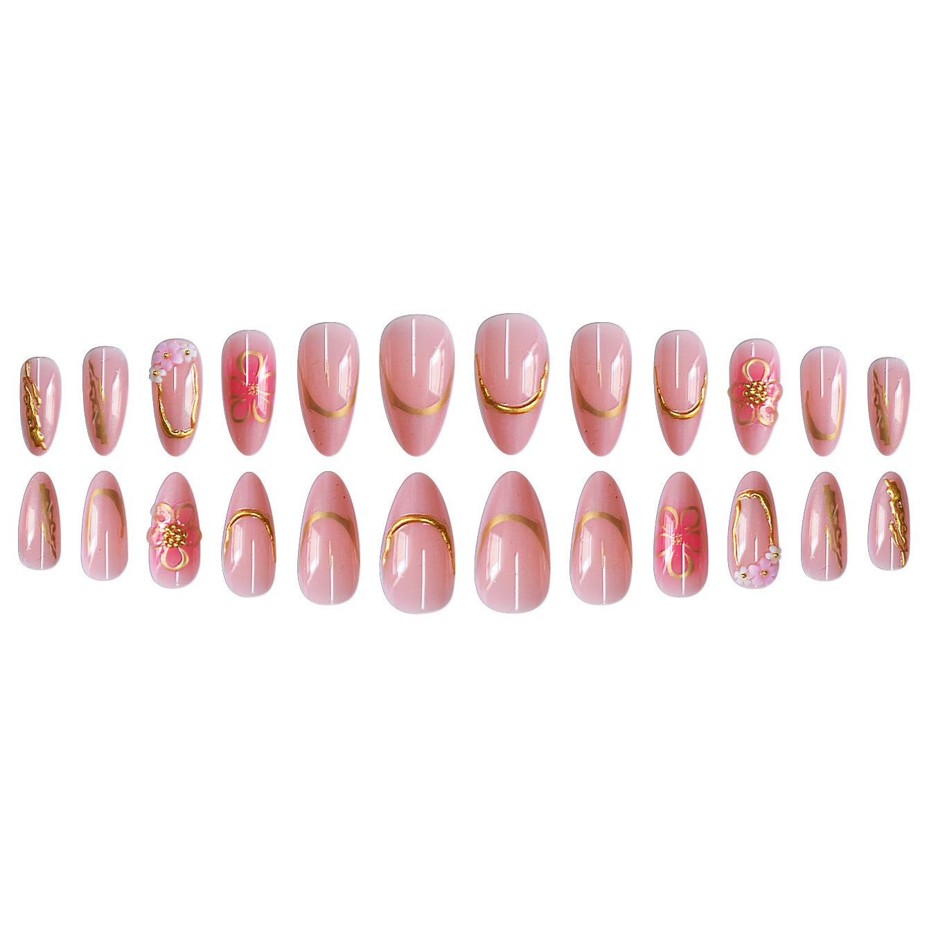 Decorative Floral Press-On Nail Art Set Acalora