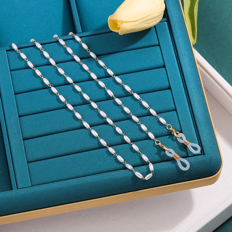 Elegant Pearl Chain Eyewear Chain Acalora