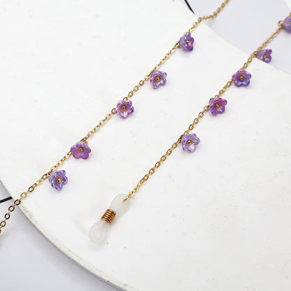 Floral Embellished Eyewear Chain Acalora