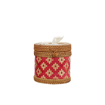 Handcrafted storage basket with lid Acalora