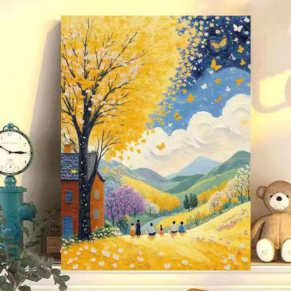 Scenic Autumn Landscape Canvas Art Print