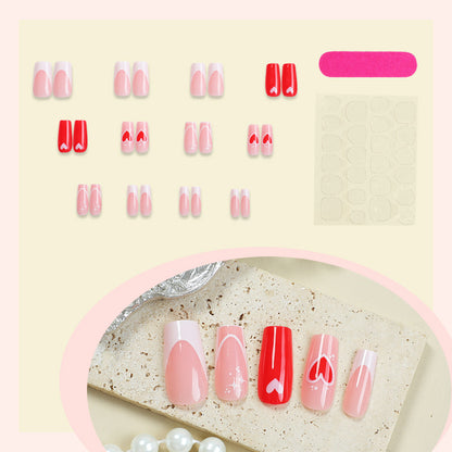 Heart-Themed Press-On Nails Acalora