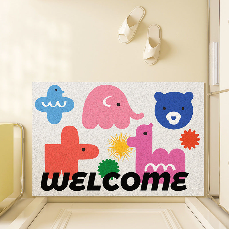 Playful Illustrated Welcome Mat