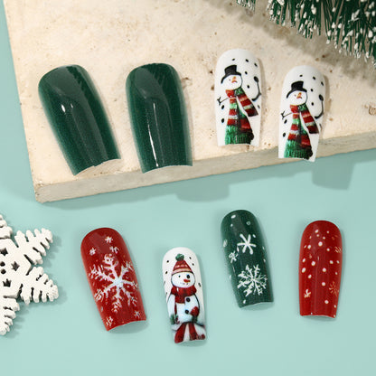 Festive artificial nails with wintry motifs Acalora