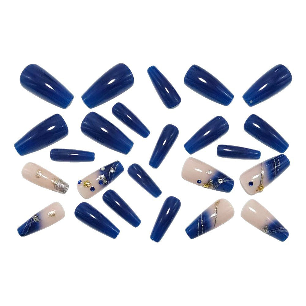 Artificial nails in luxurious ombre design with glitter accents Acalora