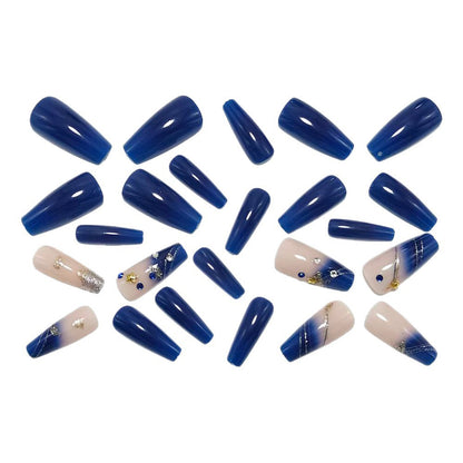 Artificial nails in luxurious ombre design with glitter accents Acalora