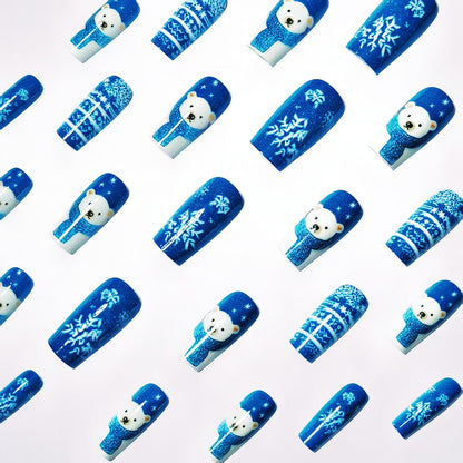 Winter-Themed Polar Bear Nail Art Acalora