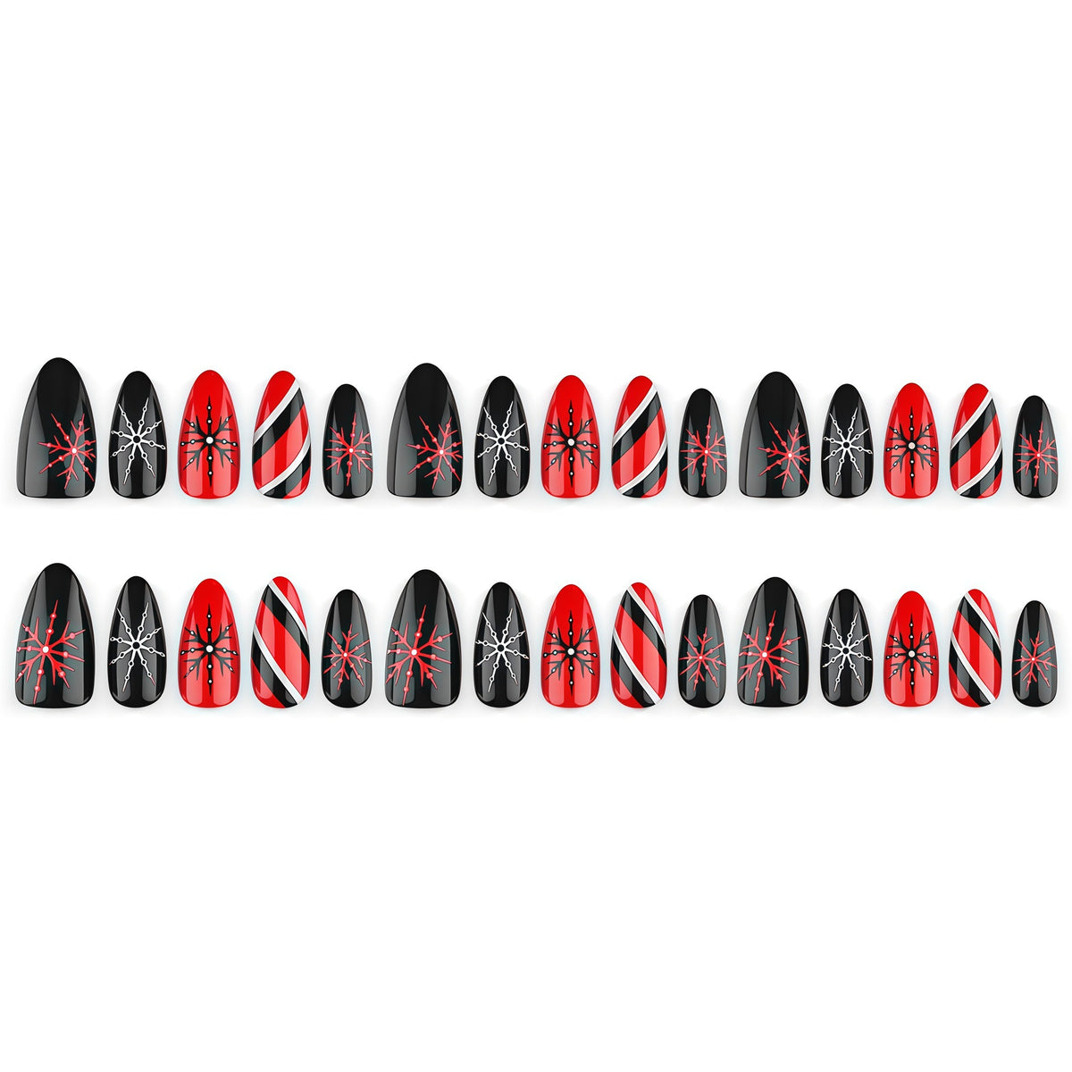 Acrylic Nail Set with Modern Geometric Design Acalora