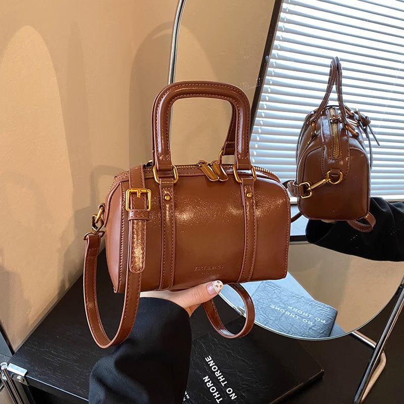 Soft Leather Handheld Satchel Acalora