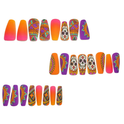 Creative skull design artificial nails Acalora