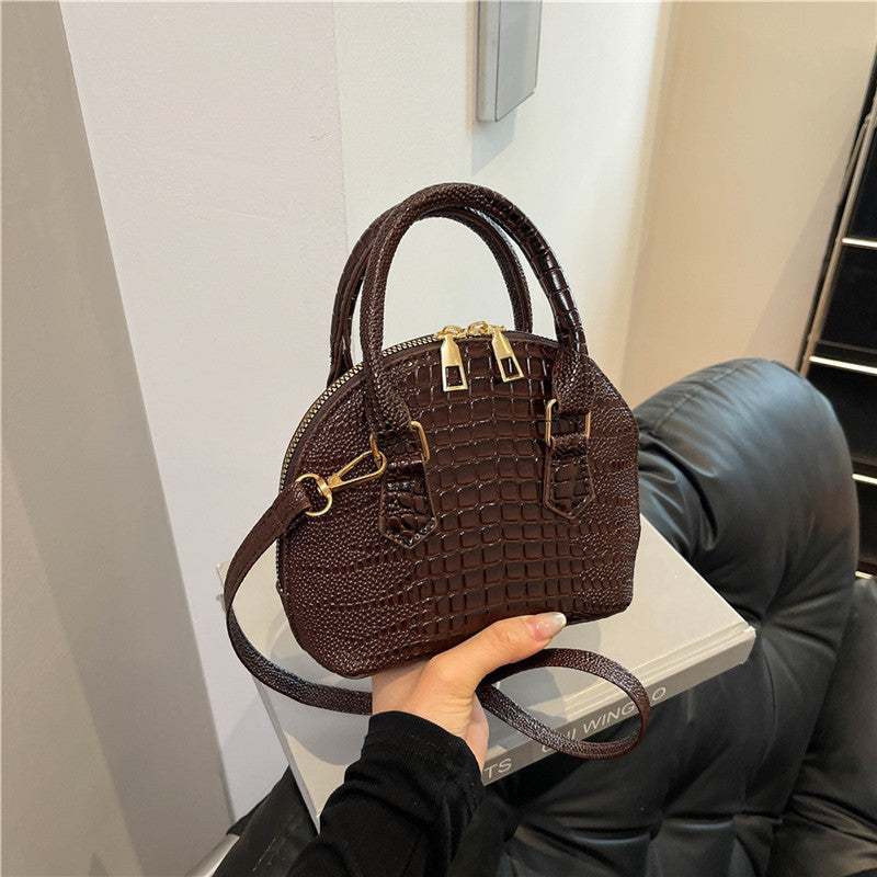 Crocodile-Embossed Mini Satchel Bag Acalora