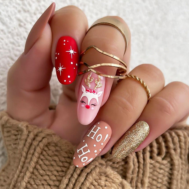 Festive Holiday Press-On Nail Set Acalora