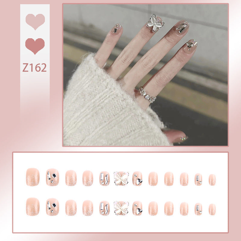 Decorative Press-On Nail Set with Butterfly Accents Acalora
