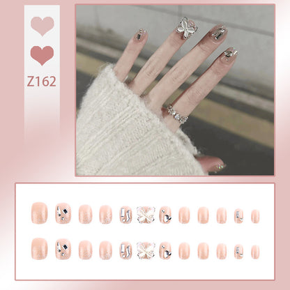 Decorative Press-On Nail Set with Butterfly Accents Acalora