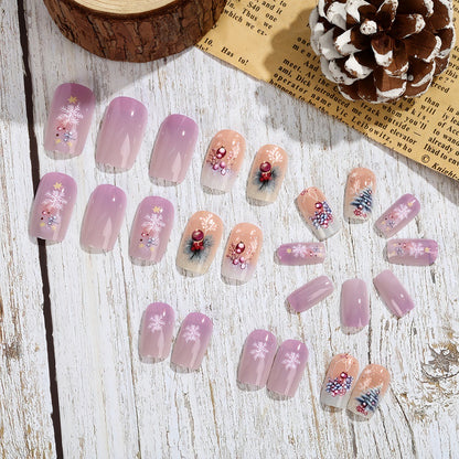 Artificial nails in festive winter design Acalora