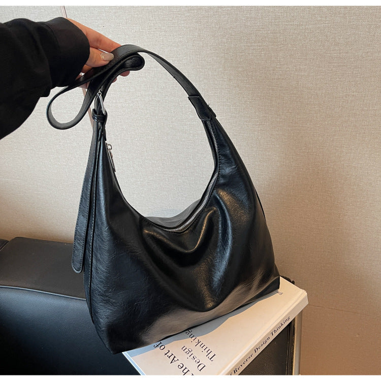 Soft Leather Slouchy Shoulder Bag Acalora