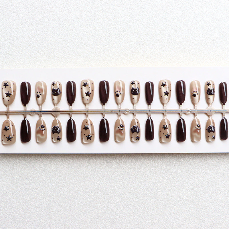 Thematic Artistic Press-On Nail Design Acalora