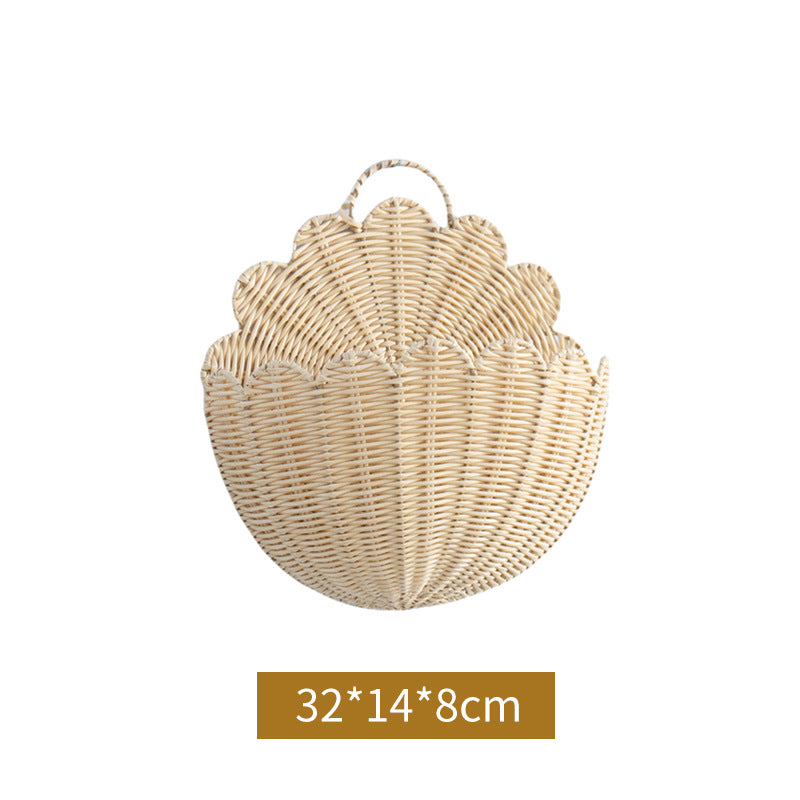 Handwoven wall basket with wave pattern Acalora