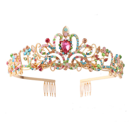Ladies' Sparkling Crystal Tiara with filigree design wreath
