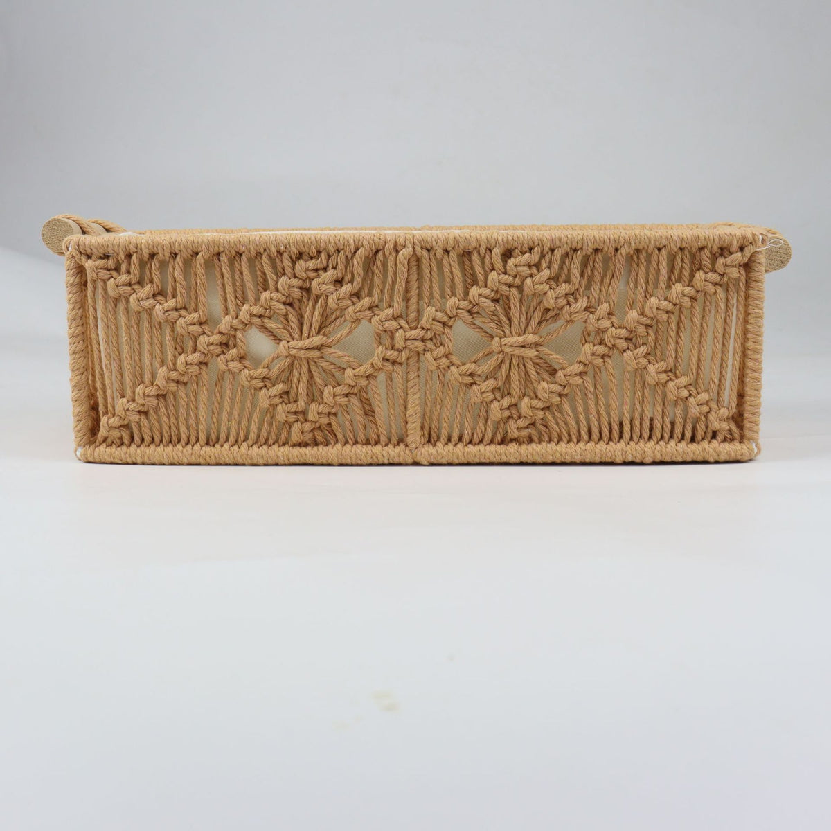 Storage basket with macrame pattern Acalora