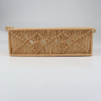 Storage basket with macrame pattern Acalora