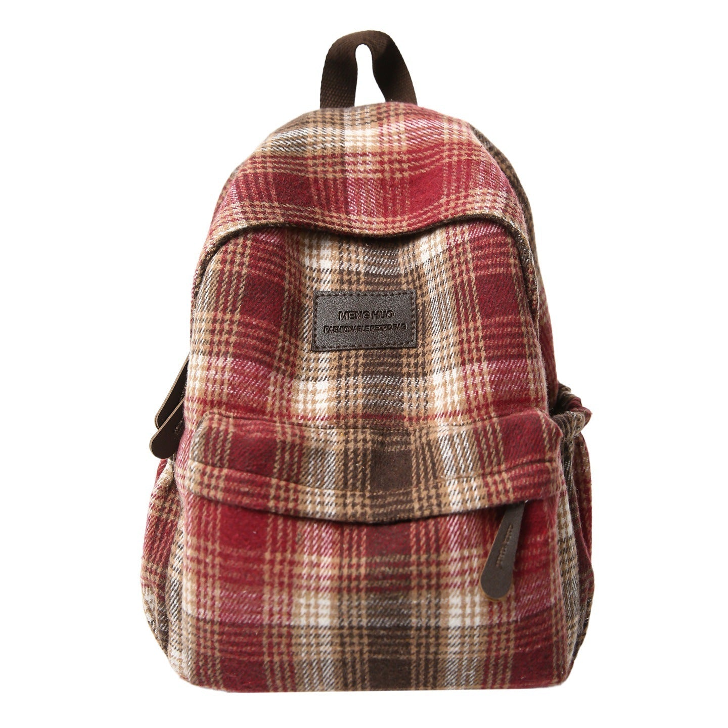 Cozy Plaid Pattern School Backpack Bowlift