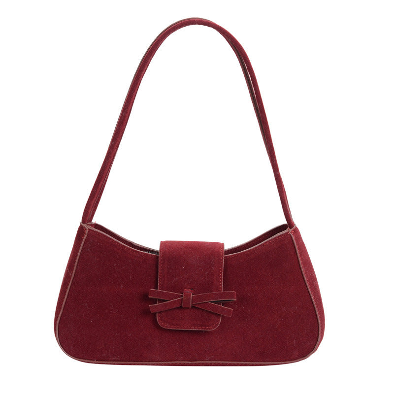 Elegant Bow-Detail Velvet Handbag Acalora