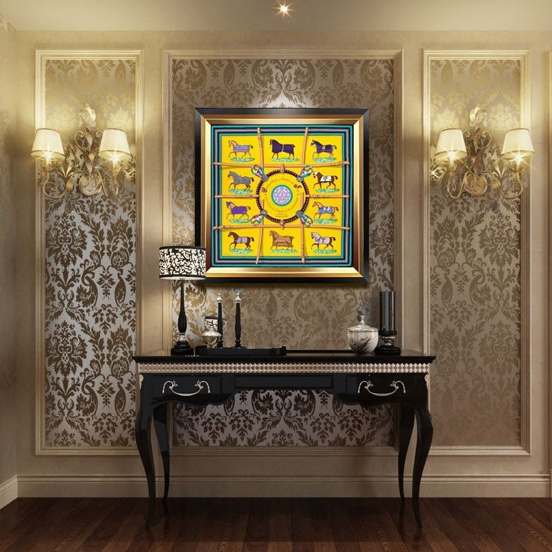 Old framed animal art print