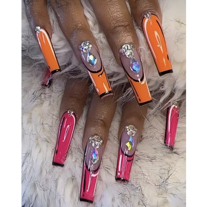 Creative artificial nails with modern color play Acalora